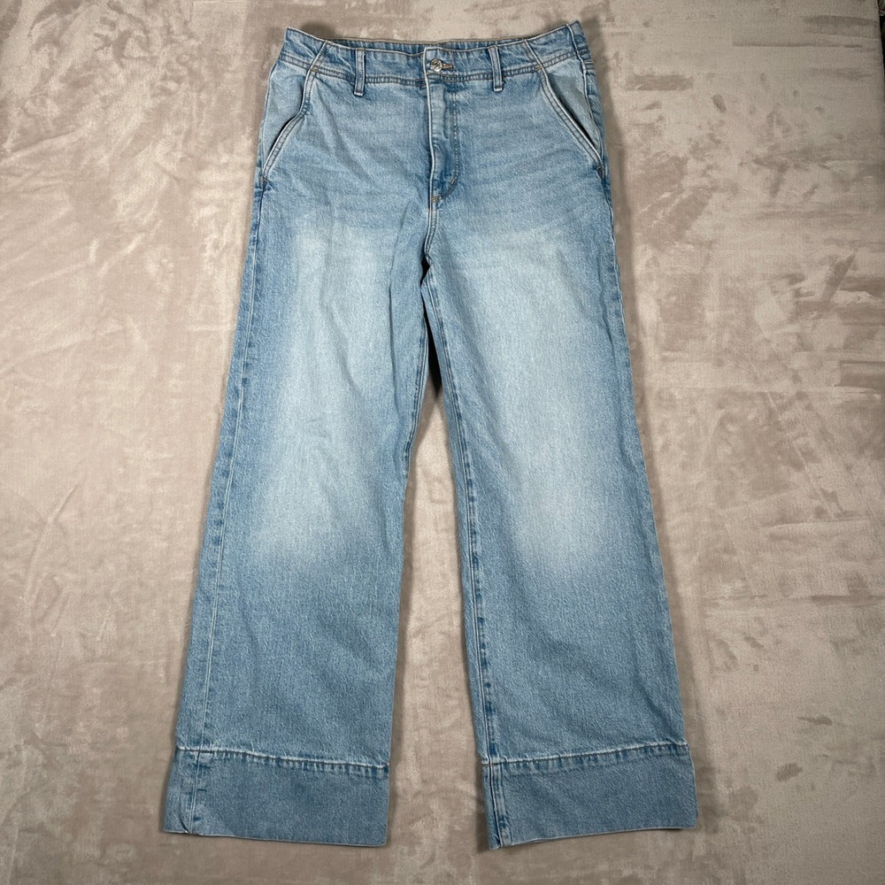 Loft Women's Jeans The Wide Leg Denim Casual Light Wash 29_8 Blue